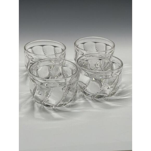 Duncan Miller EAPG Beaded Swirl Dessert Bowls Clear Glass Vintage‎ Dishes - Picture 9 of 12